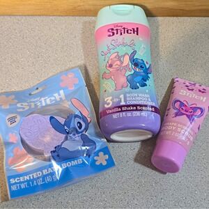 Disney Stitch Just Shake It Toiletries Set Bath Bomb Scrub 3-in-1 Wash Scented